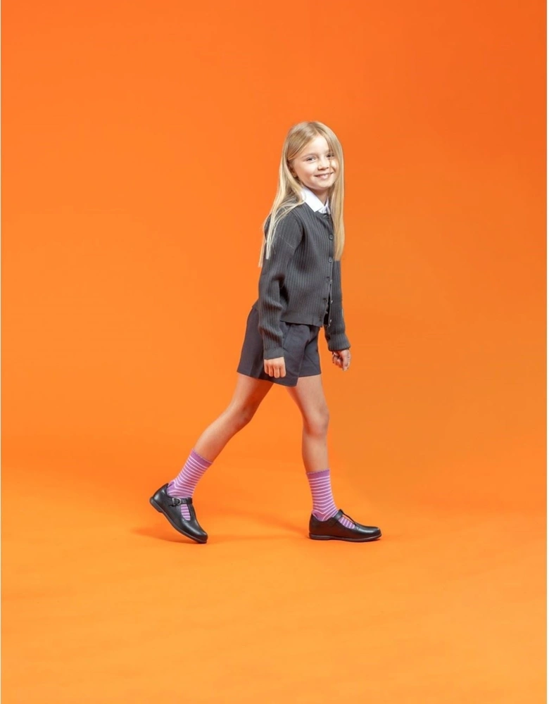 Britney JNR Leather Girls's Black Shoes