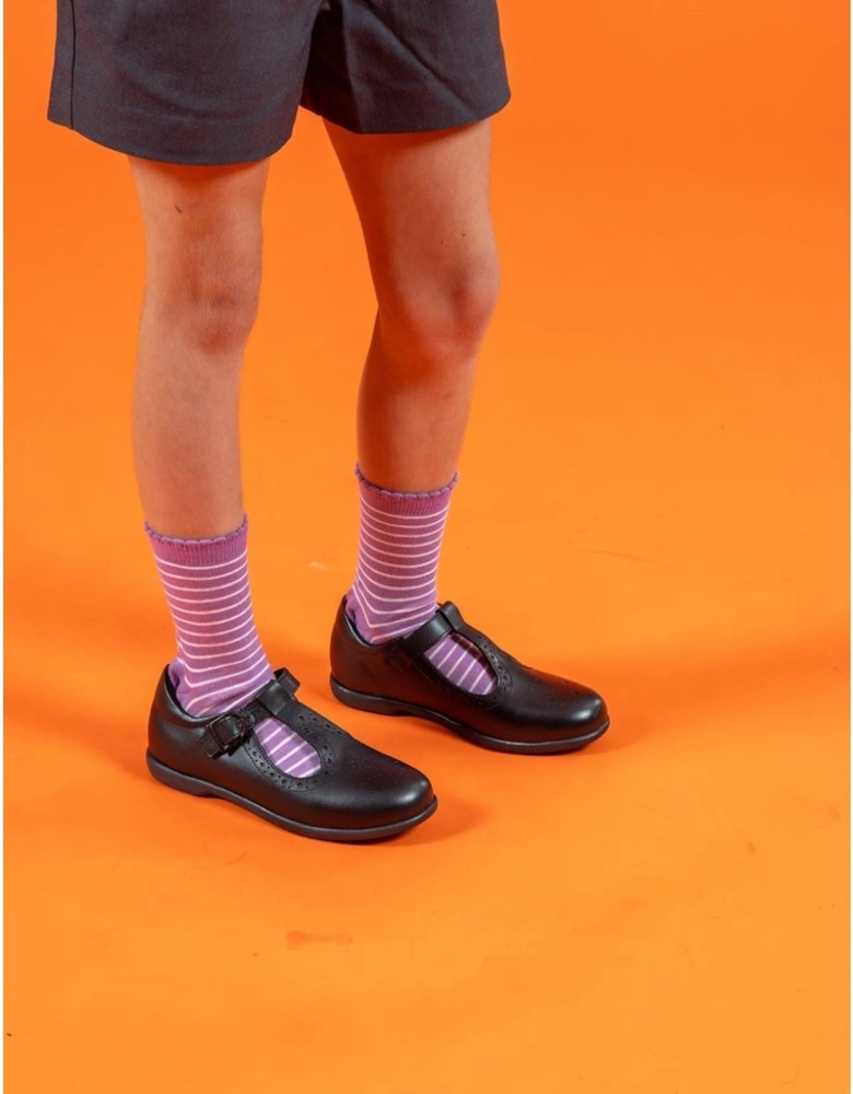 Britney JNR Leather Girls's Black Shoes