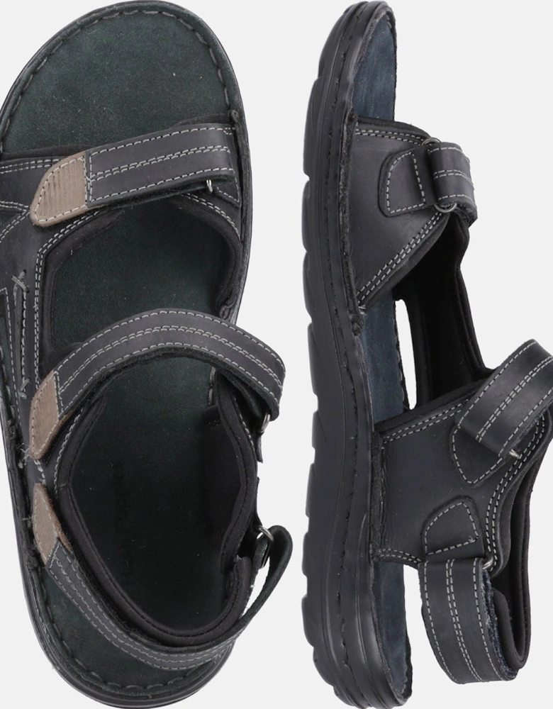 Alistair Leather Men's Black Sandals