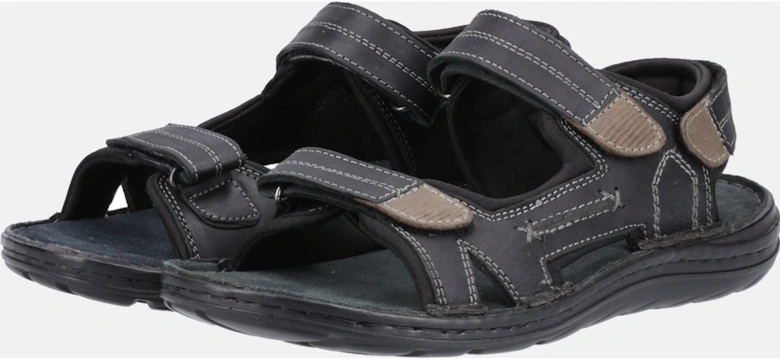 Alistair Leather Men's Black Sandals