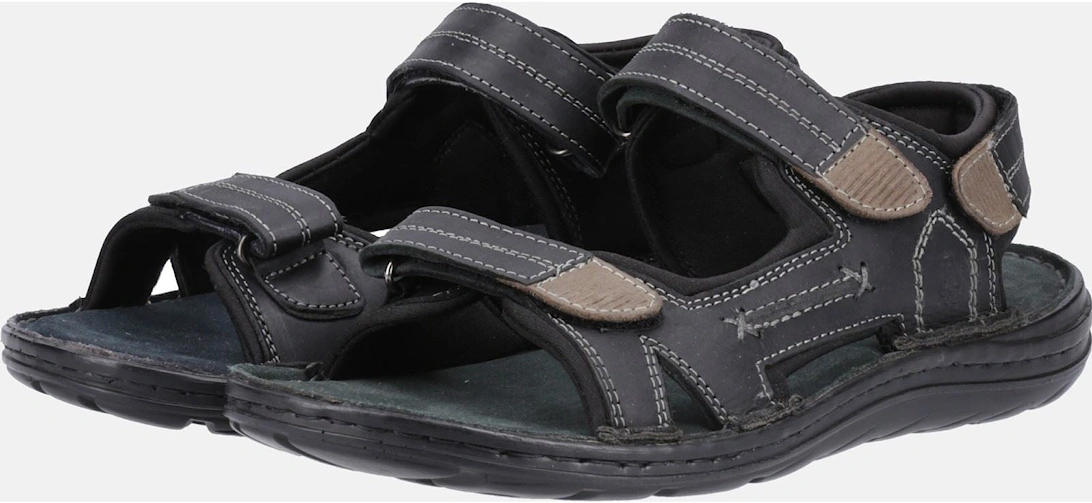Alistair Leather Men's Black Sandals