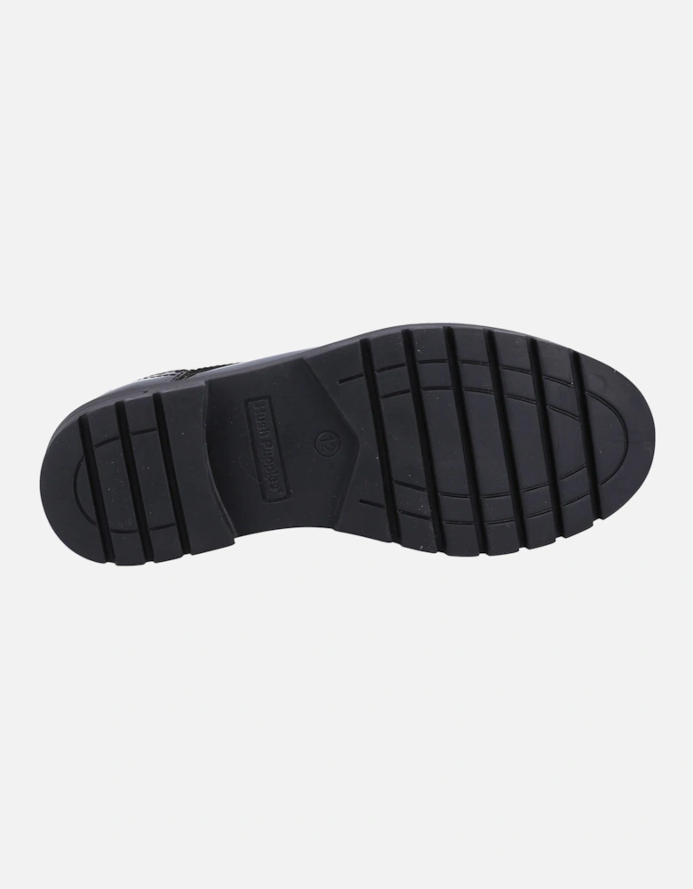 Jayne Patent SNR Leather Girls's Black Lace-Up Shoes