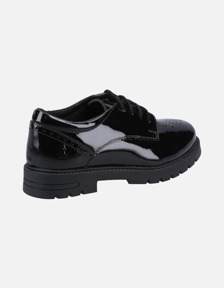 Jayne Patent SNR Leather Girls's Black Lace-Up Shoes