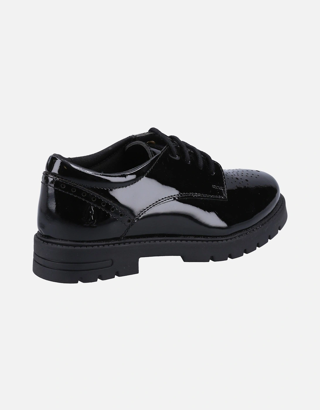 Jayne Patent SNR Leather Girls's Black Lace-Up Shoes