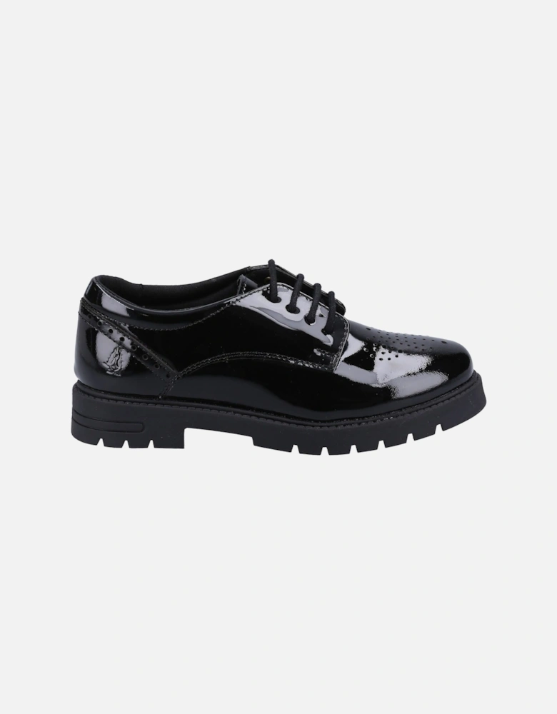 Jayne Patent SNR Leather Girls's Black Lace-Up Shoes