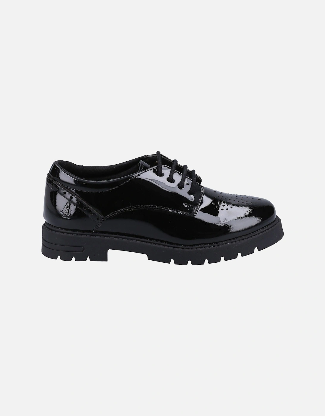 Jayne Patent SNR Leather Girls's Black Lace-Up Shoes