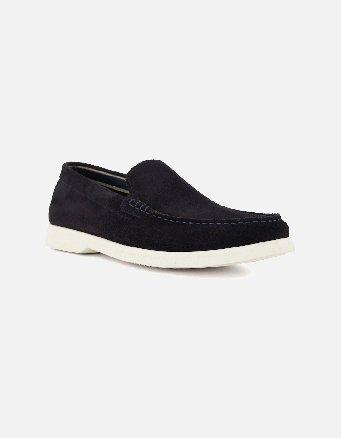 Dune Buftonn Suede Men's Navy Loafers, 7 of 6
