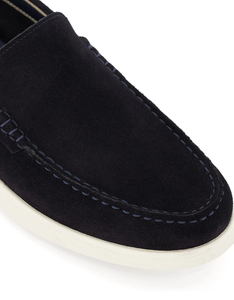 Dune Buftonn Suede Men's Navy Loafers