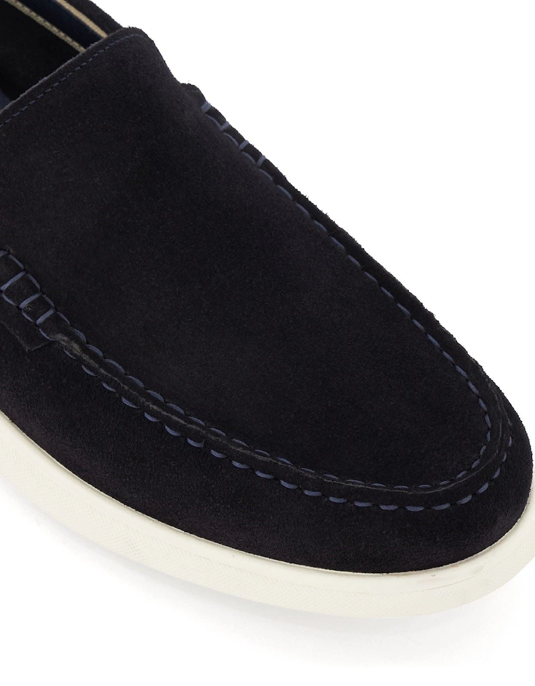 Dune Buftonn Suede Men's Navy Loafers