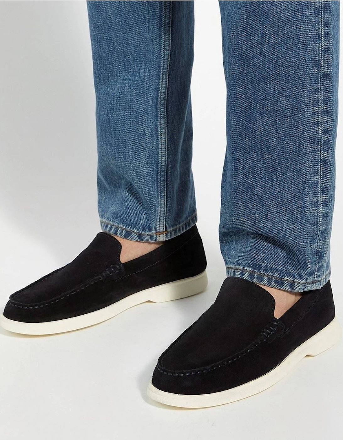 Dune Buftonn Suede Men's Navy Loafers
