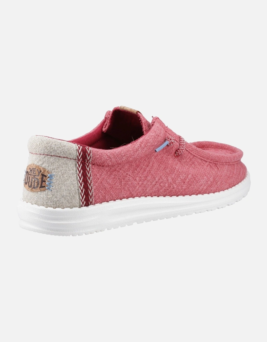 HEYDUDE Wally Jute Jute Men's Claret Red/Silver Birch Moccasins Shoes