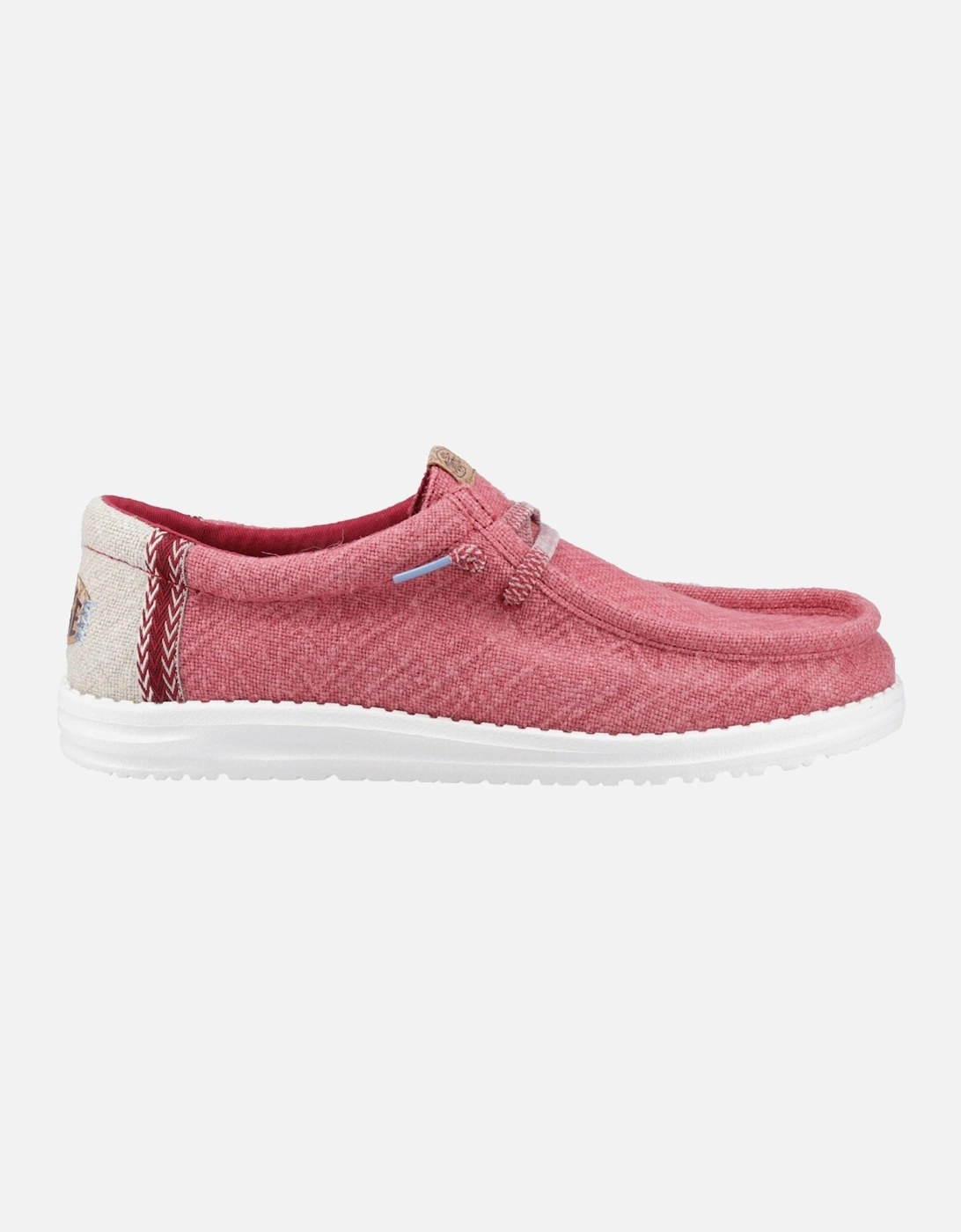 HEYDUDE Wally Jute Jute Men's Claret Red/Silver Birch Moccasins Shoes