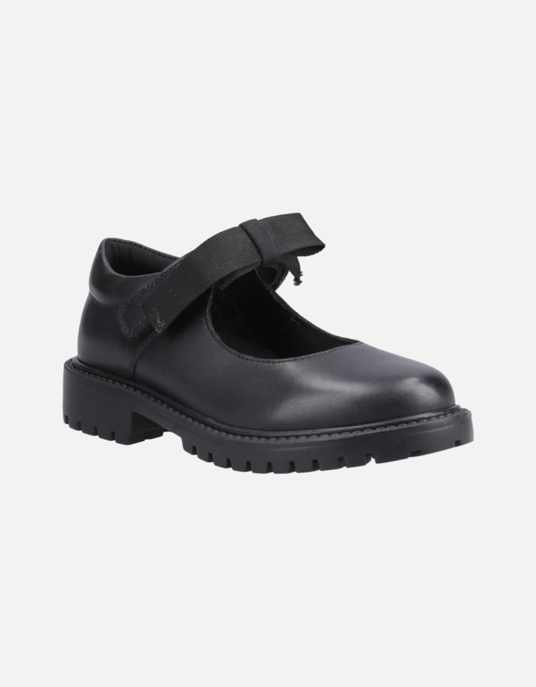 Astrid Bow Leather Girls's Black Shoes