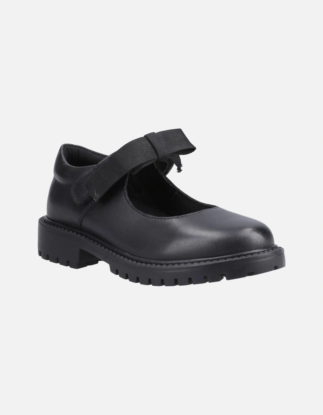 Hush Puppies Girls Black  Astrid Bow Leather Shoes - Size UK 7 / Eu 41 / Us 9 Kids