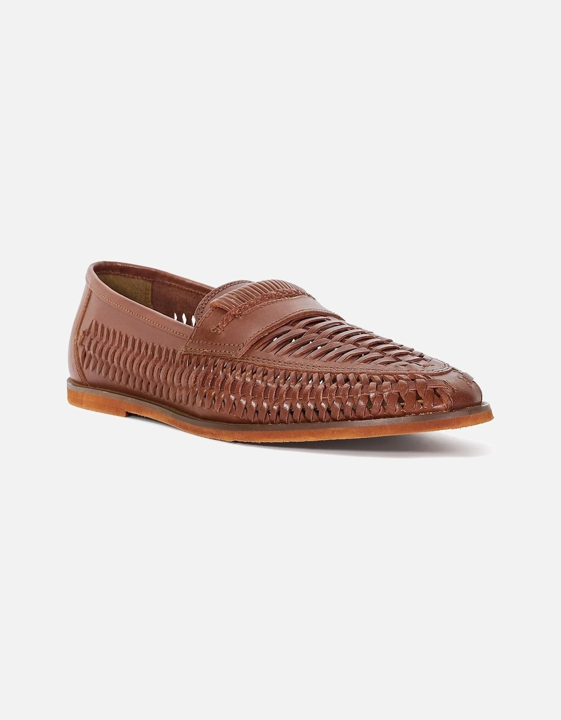 Dune Brickles Leather Men's Tan Loafers, 6 of 5