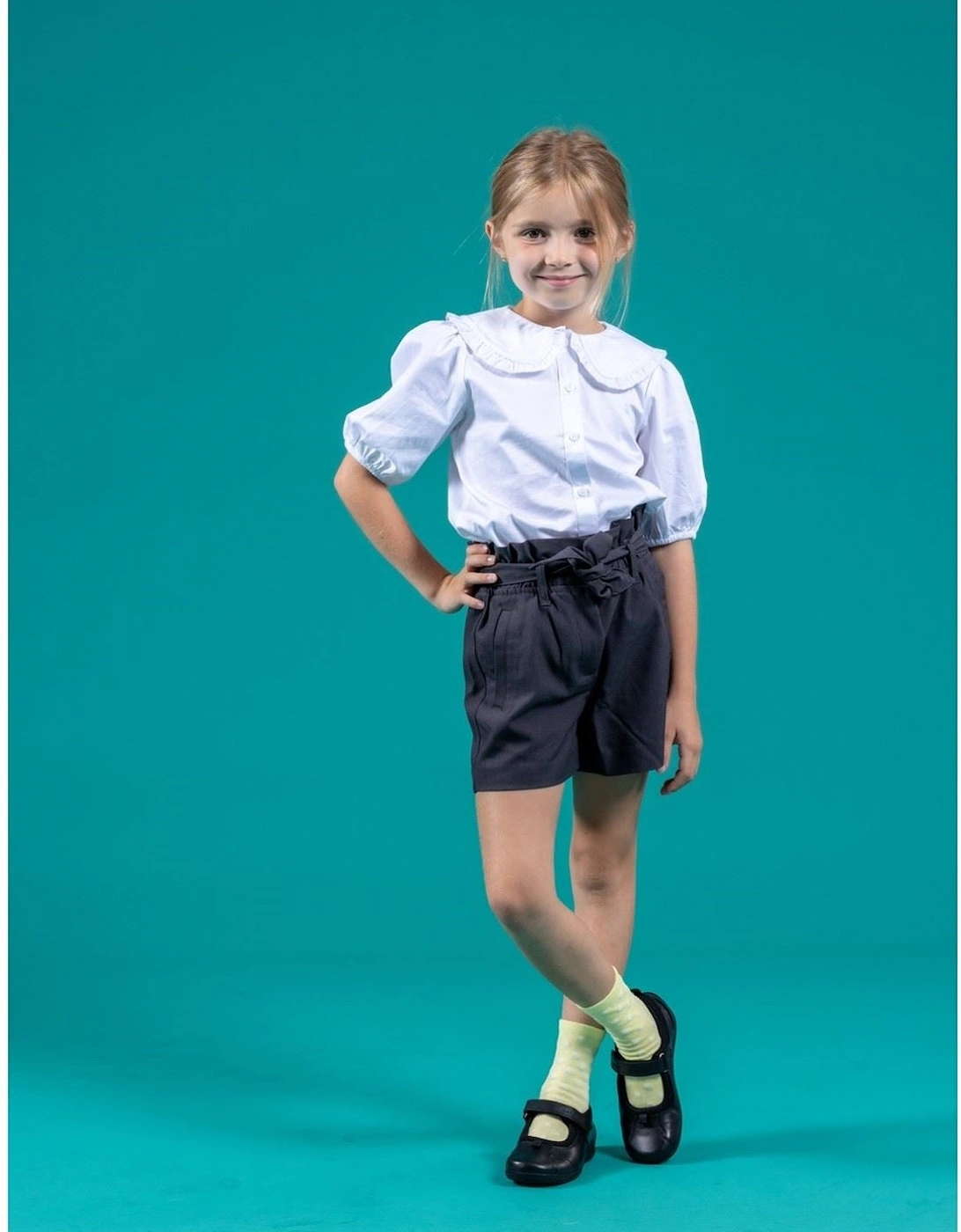 Cindy Junior Leather Girls's Black Shoes