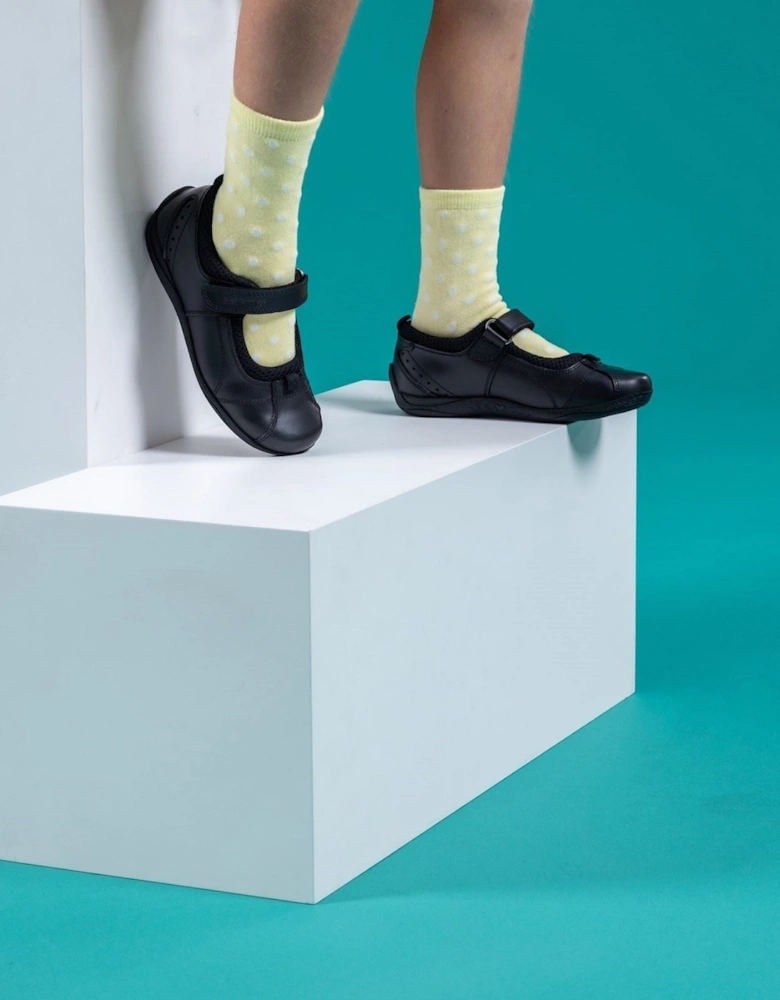 Cindy Junior Leather Girls's Black Shoes
