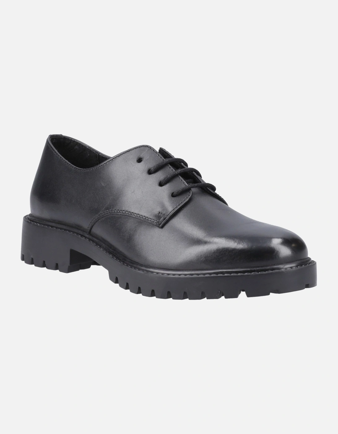 Aubrey Lace Up Snr Leather Girls's Black Derby Shoes, 6 of 5