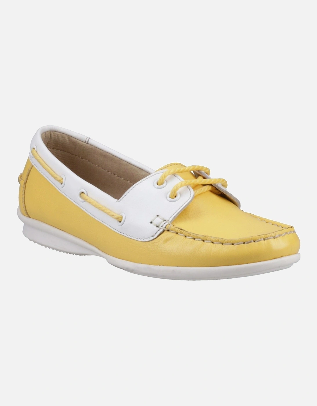 Hush Puppies Women's Hush Puppies Irene Leather Women's Yellow Boat Shoes