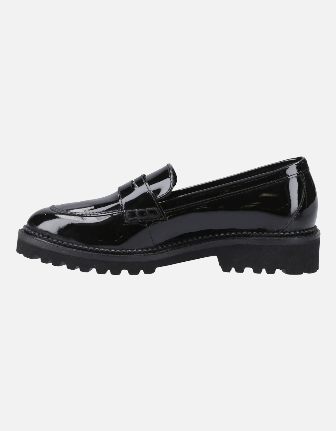 Grazia Leather Girls's Black Loafers