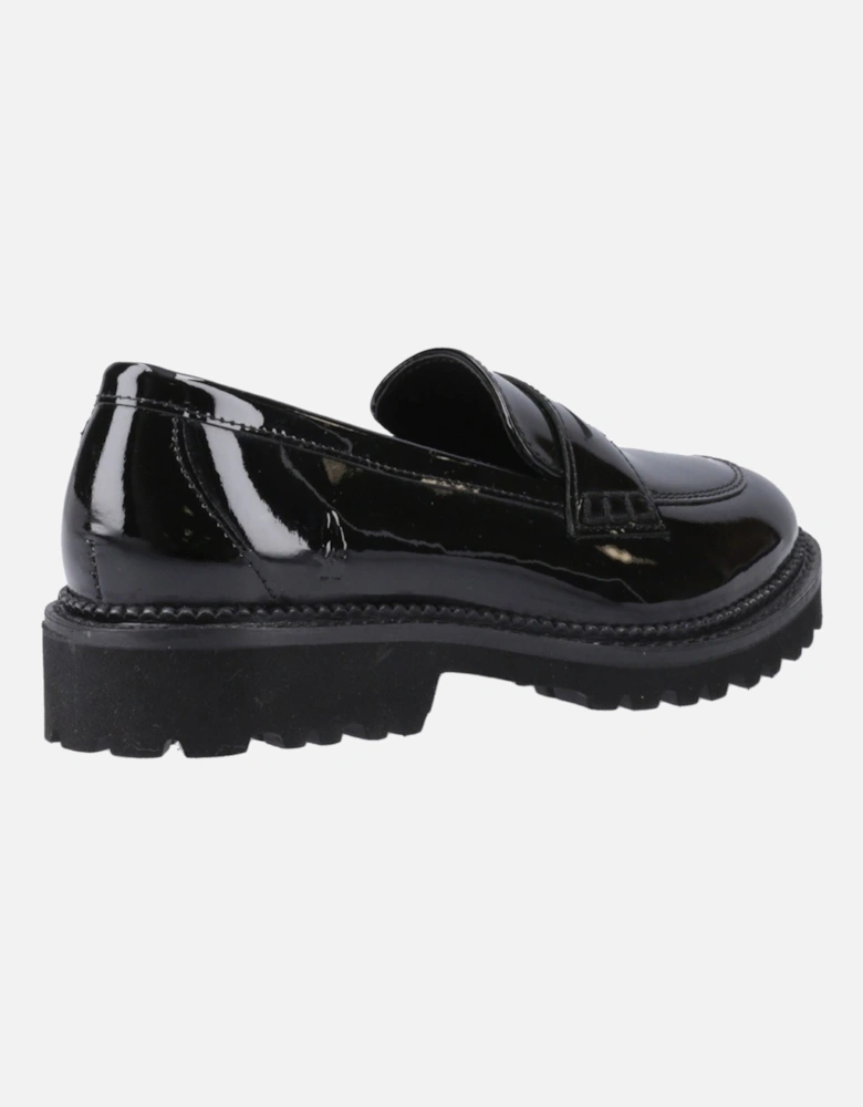 Grazia Leather Girls's Black Loafers