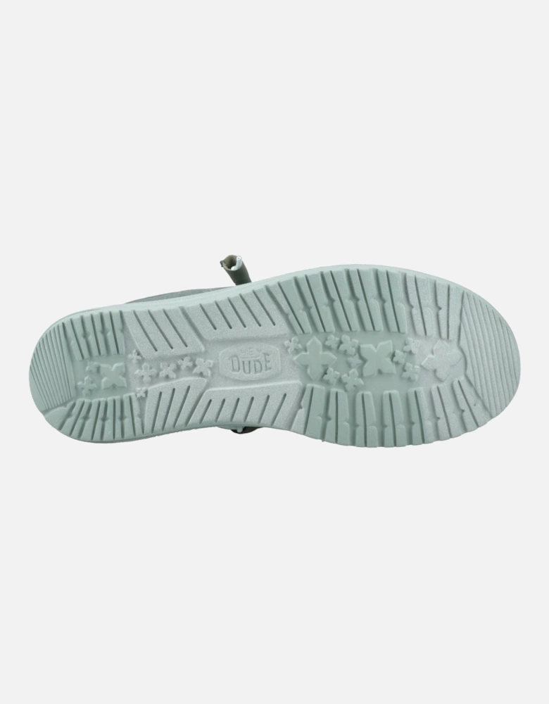 HEYDUDE Wally Canvas 100% Cotton Men's Duck Green/Iceberg Green Moccasins Shoes