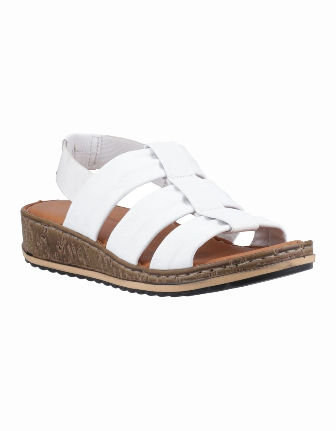 Eden Gladiator Leather Women's White Sandals, 6 of 5