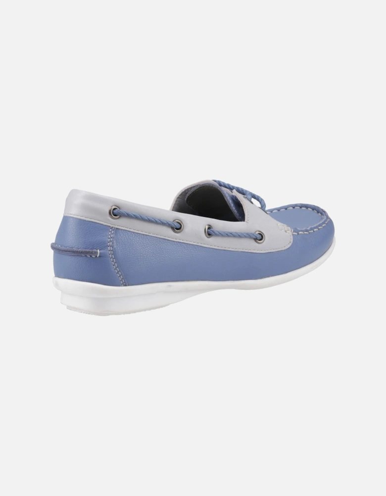 Irene Leather Women's Blue Boat Shoes
