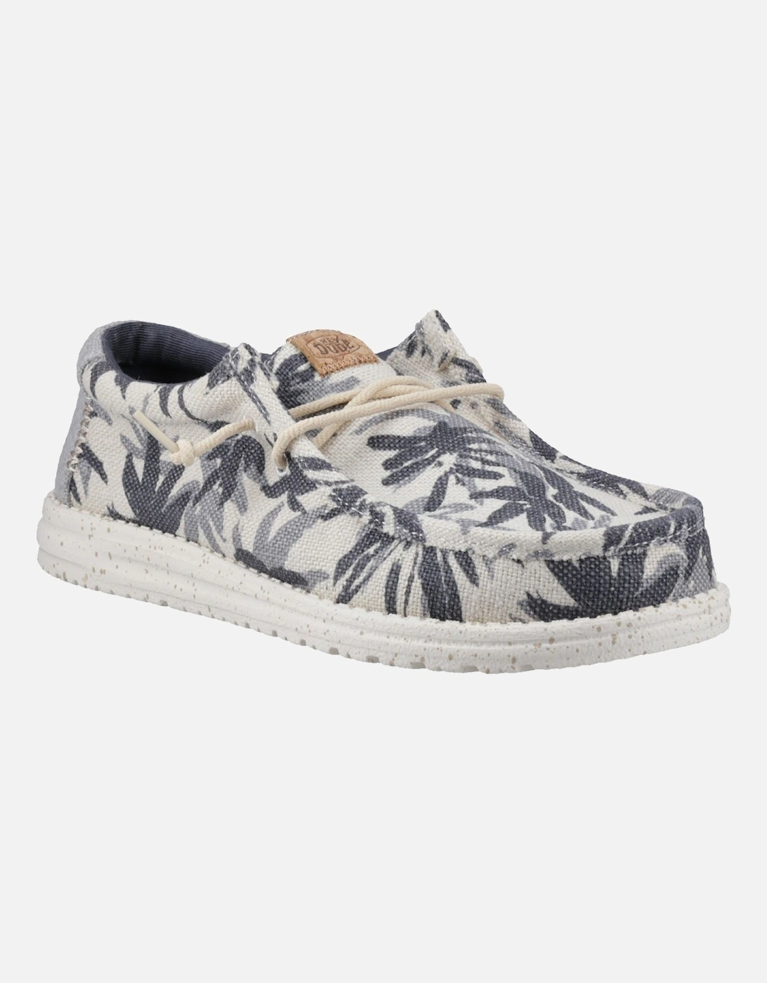 HEYDUDE Wally Palm Jute Jute Men's Egret/Cloud Blue Moccasins Shoes