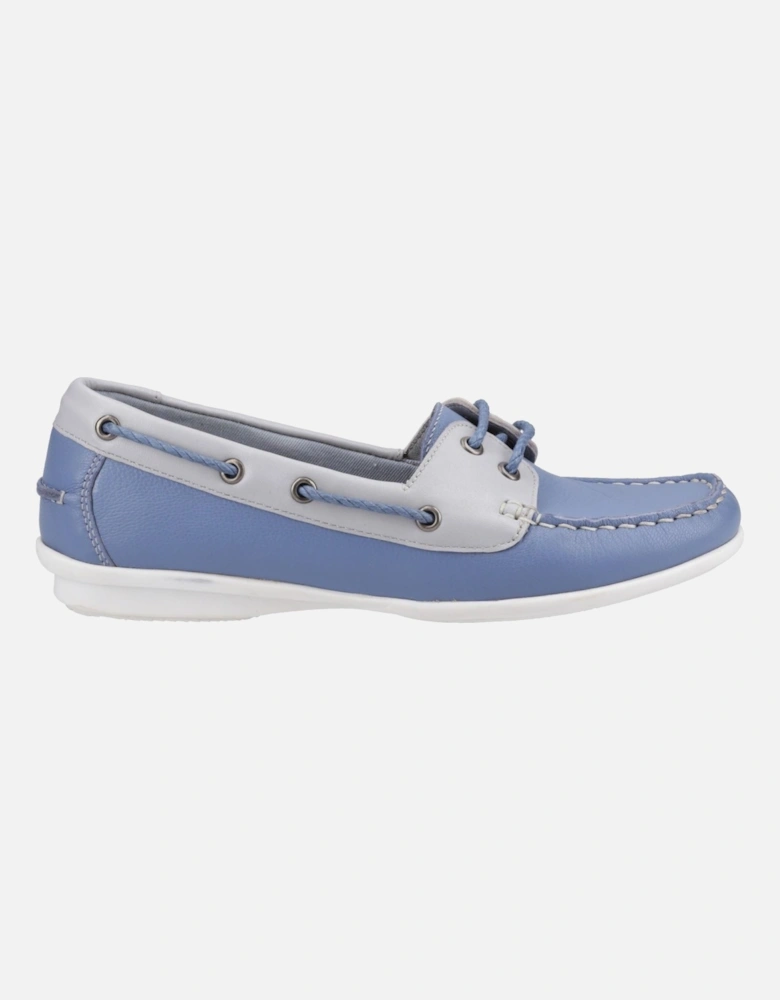Irene Leather Women's Blue Boat Shoes
