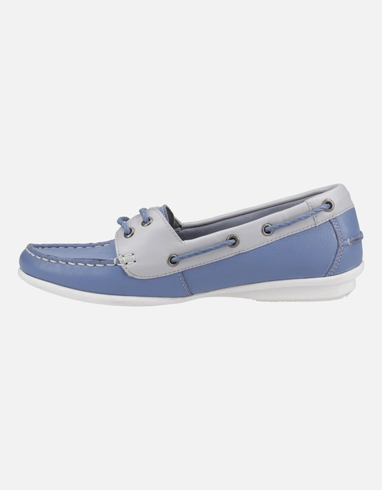 Irene Leather Women's Blue Boat Shoes
