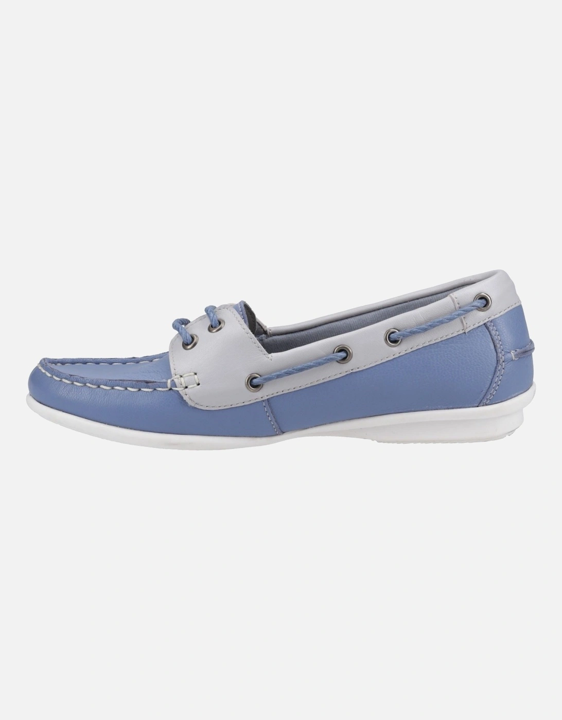 Irene Leather Women's Blue Boat Shoes