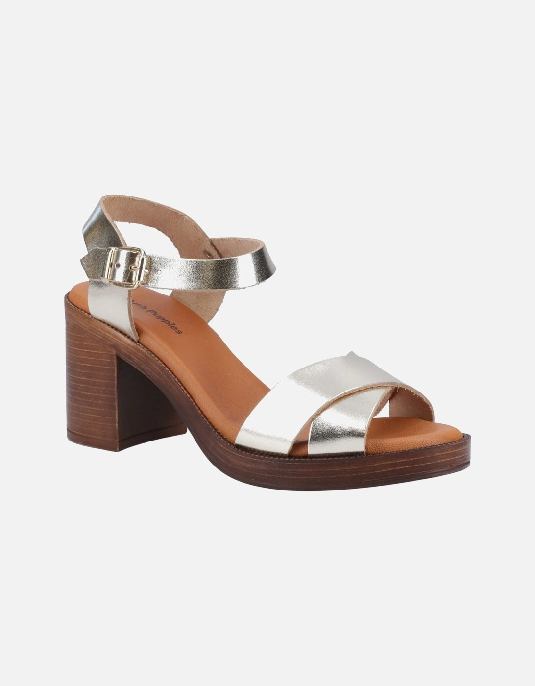 Georgia Leather Women's Gold Sandals, 6 of 5