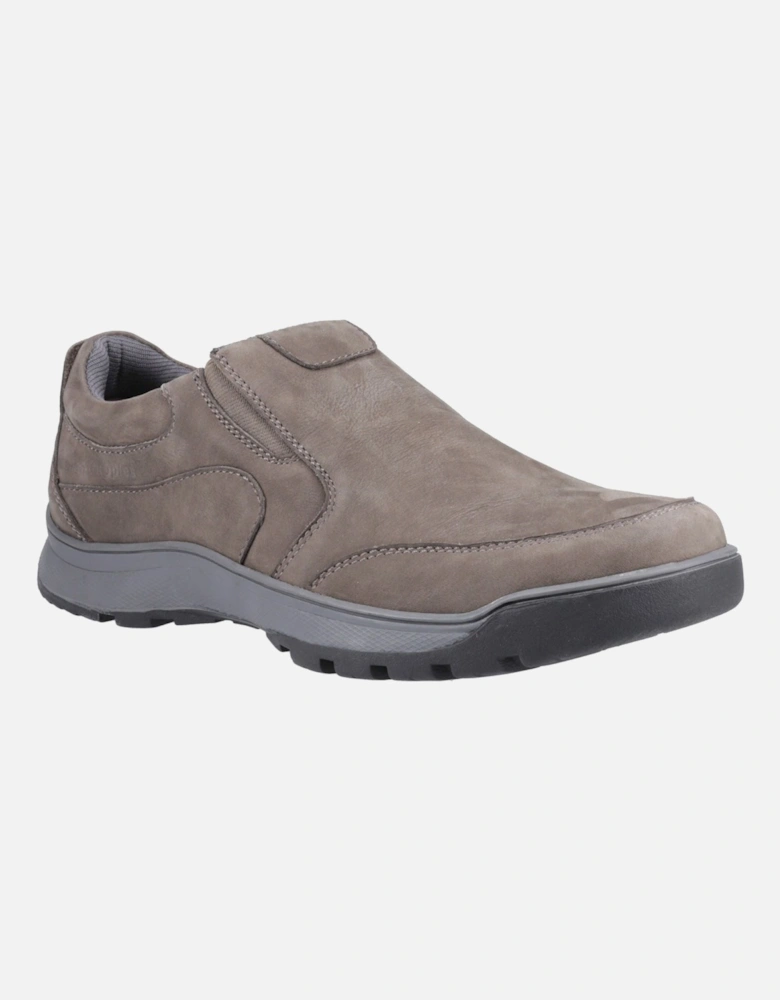 Jasper Leather Men's Grey Nubuck Moccasins Shoes