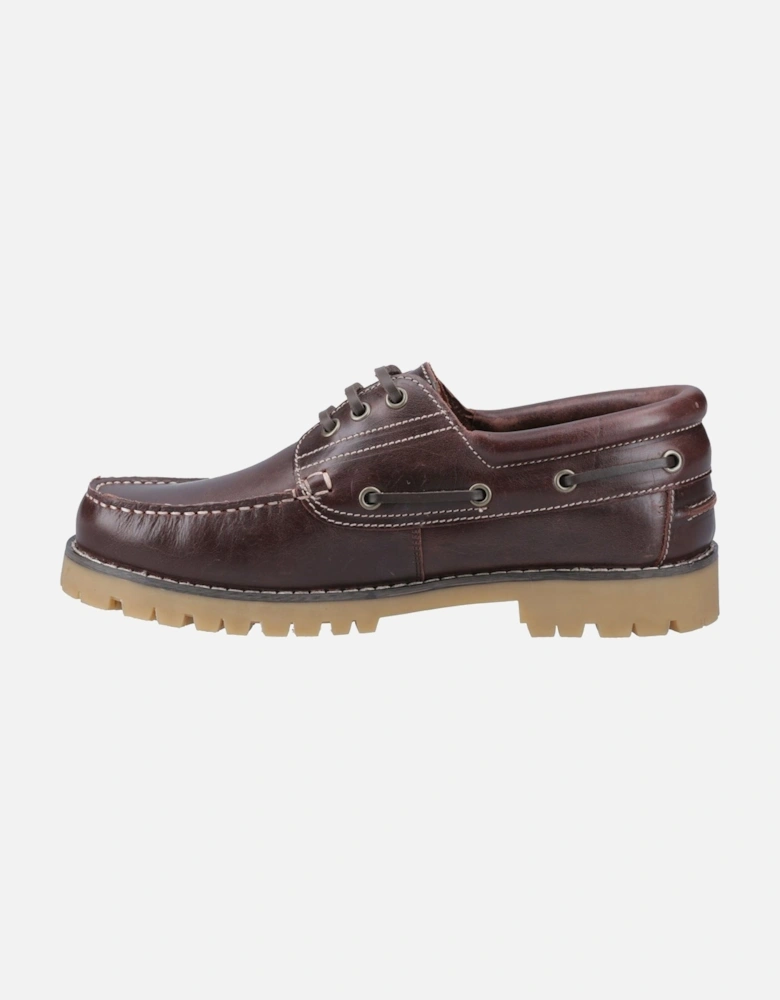 Inglecote Leather Men's Brown Leather Boat Shoes