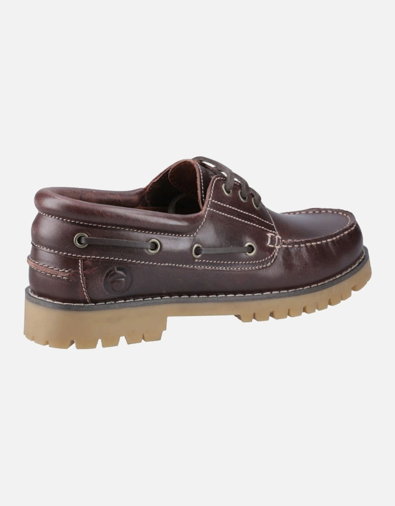 Inglecote Leather Men's Brown Leather Boat Shoes