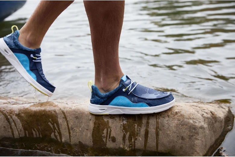 HEYDUDE Wally Hey2O Active Polyester Men's Sargasso Blue/Alaskan Blue Moccasins Shoes