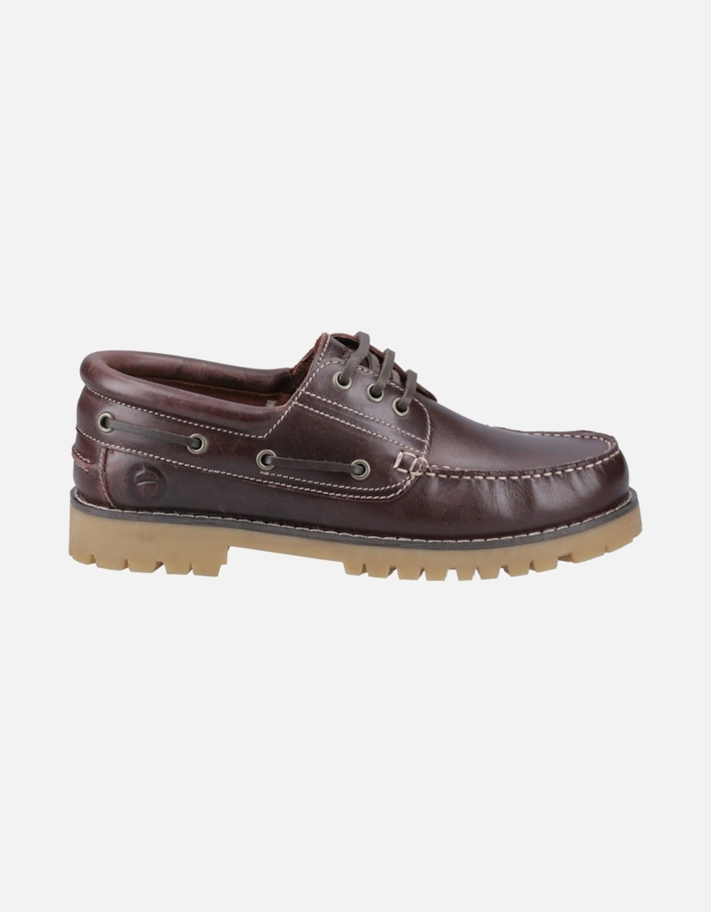 Inglecote Leather Men's Brown Leather Boat Shoes