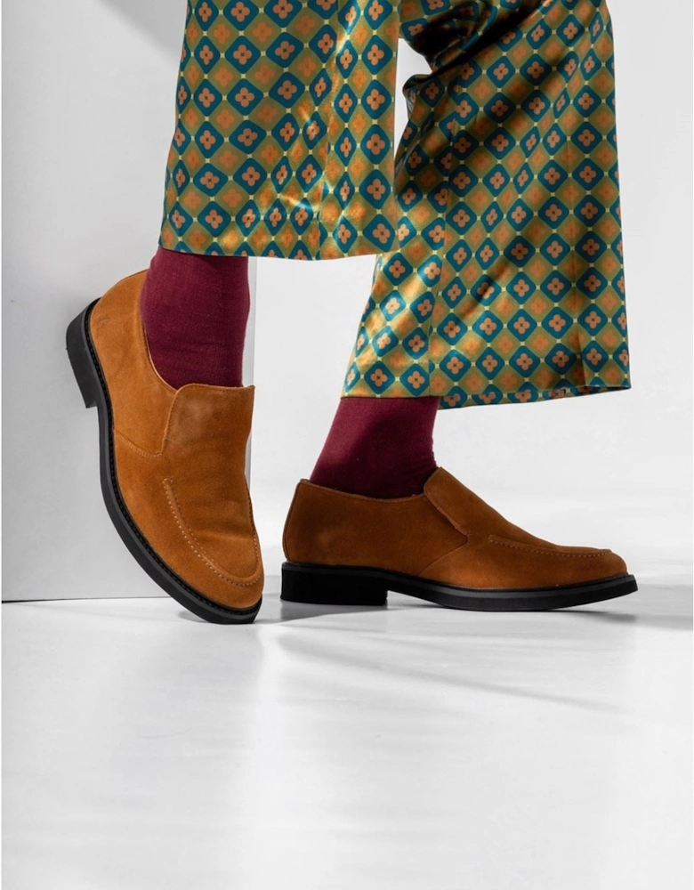 Earl Slip On Suede Men's Chestnut Loafers