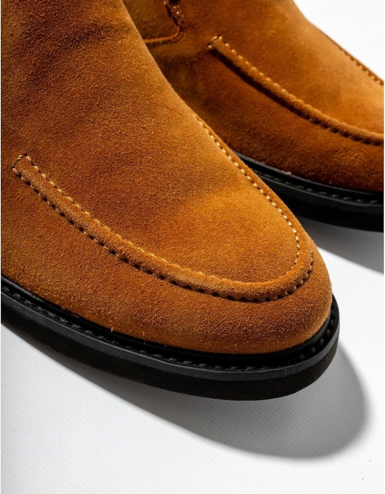 Earl Slip On Suede Men's Chestnut Loafers