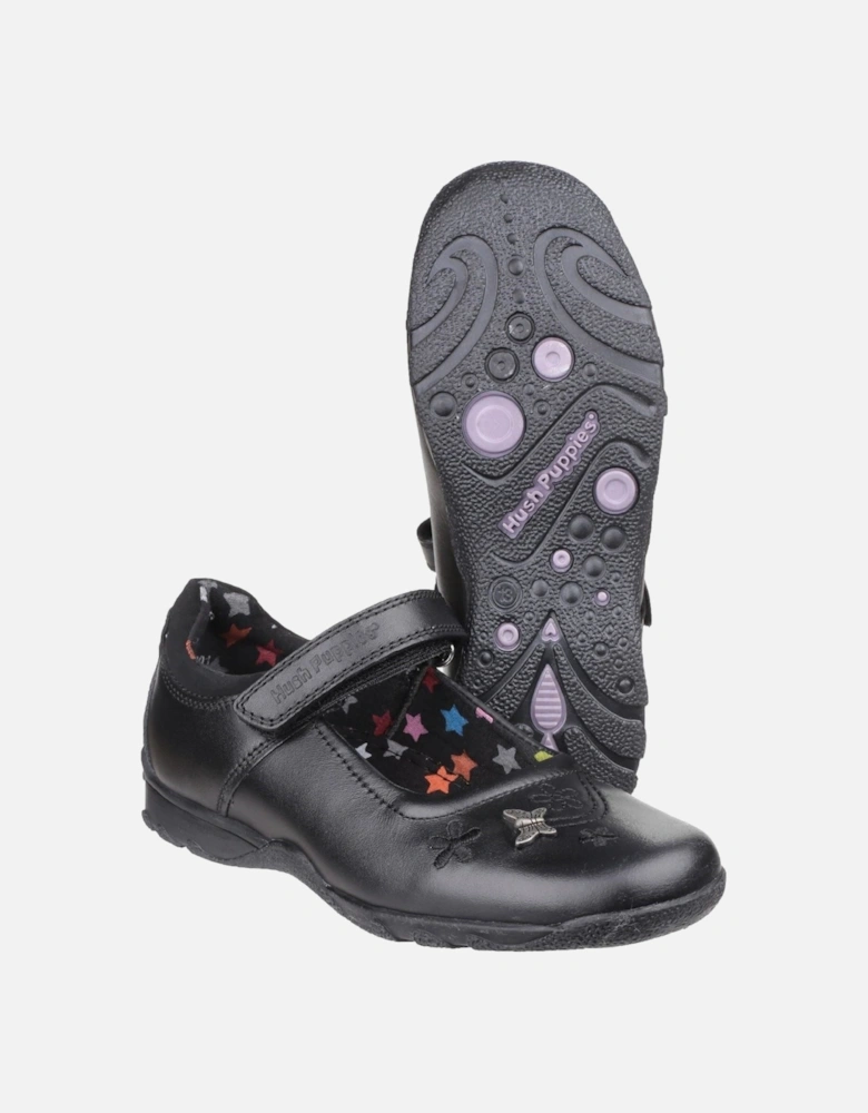 Clare Senior Leather Girls's Black Shoes