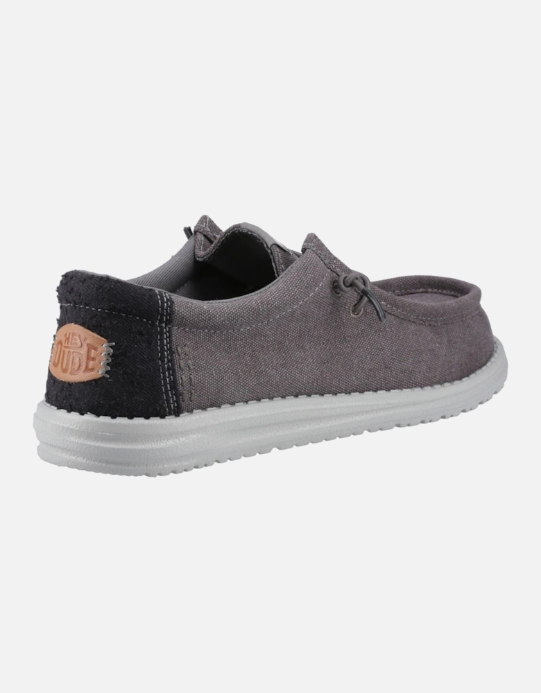 HEYDUDE Wally Workwear Polyester Blend Men's Granite Grey/Black Moccasins Shoes