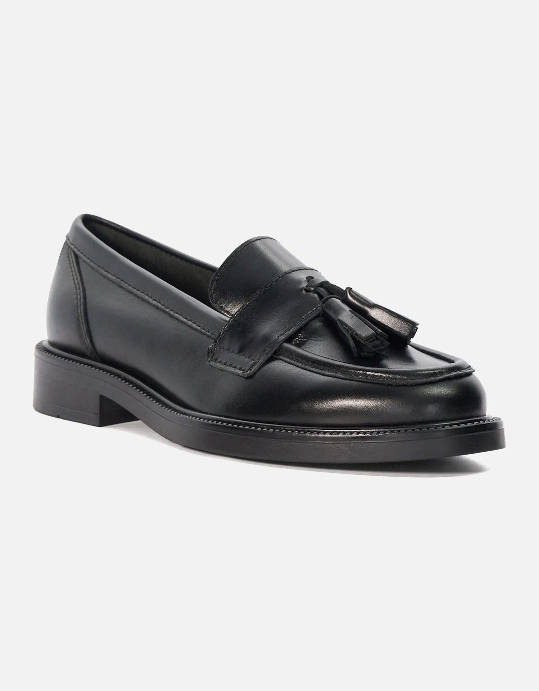Dune Garda Leather Women's Black Loafers, 7 of 6