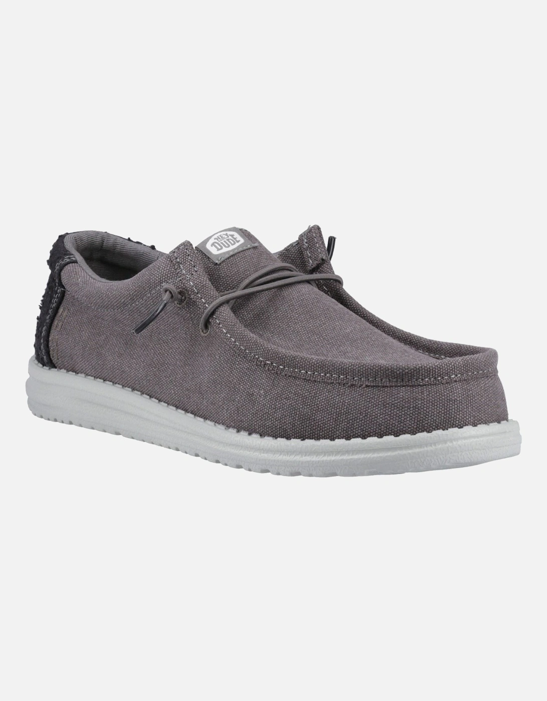 HEYDUDE Wally Workwear Polyester Blend Men's Granite Grey/Black Moccasins Shoes, 10 of 9