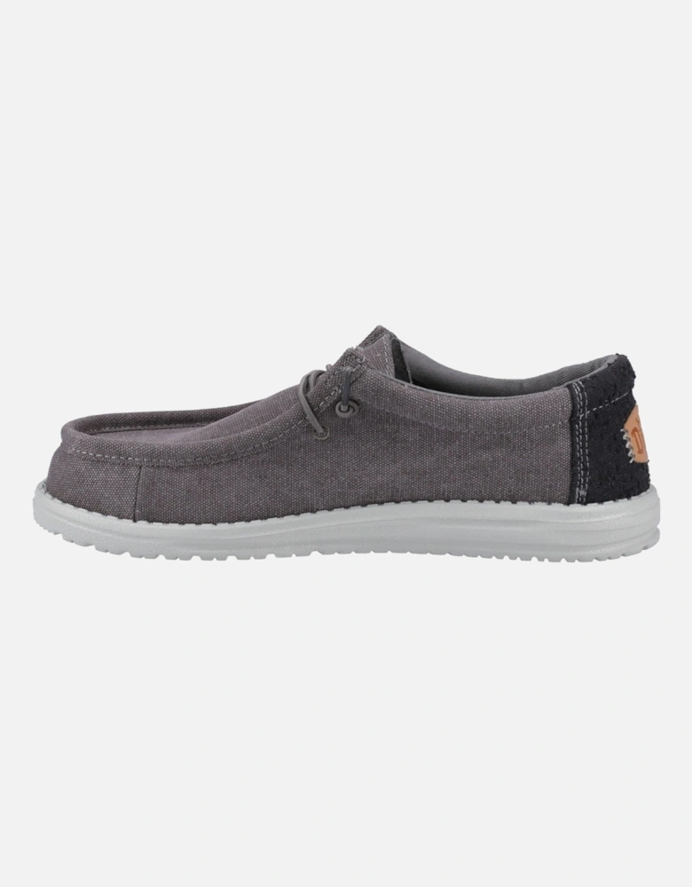 HEYDUDE Wally Workwear Polyester Blend Men's Granite Grey/Black Moccasins Shoes