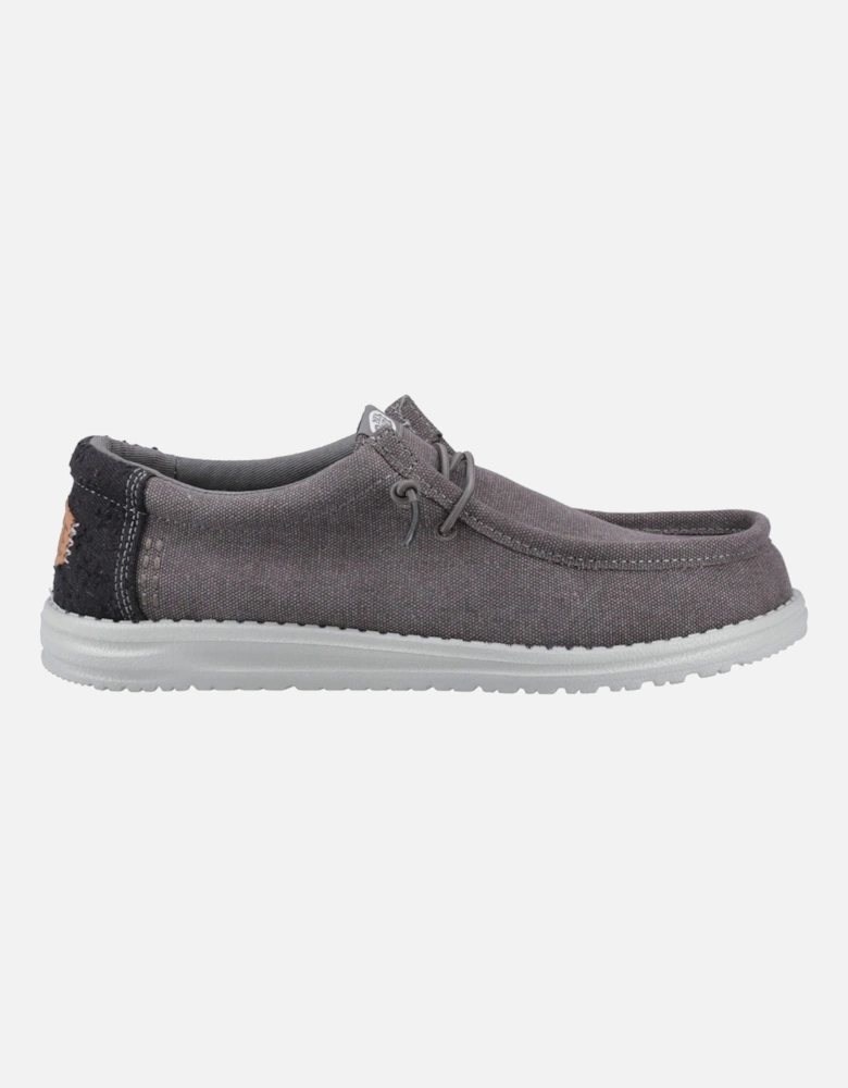 HEYDUDE Wally Workwear Polyester Blend Men's Granite Grey/Black Moccasins Shoes