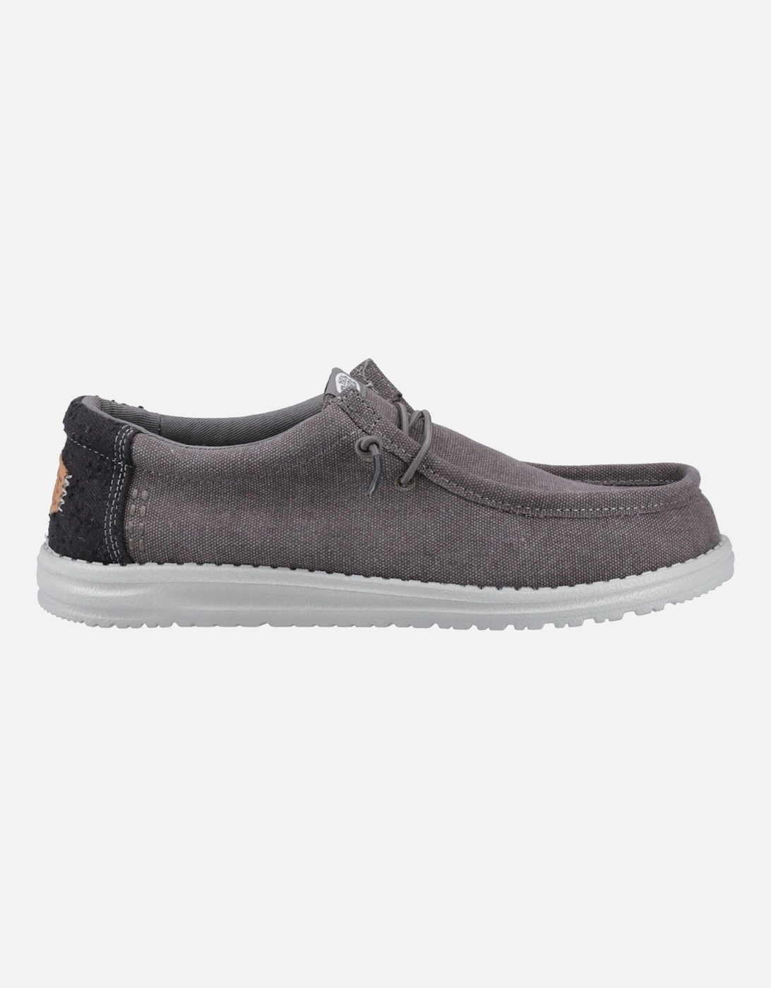 HEYDUDE Wally Workwear Polyester Blend Men's Granite Grey/Black Moccasins Shoes