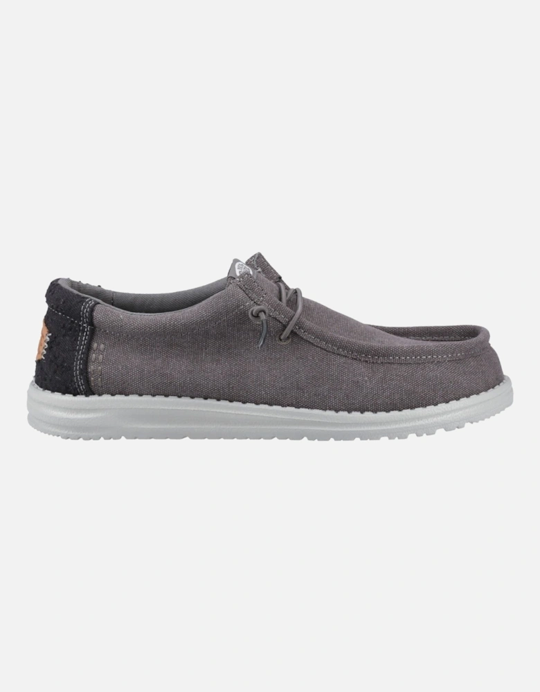 HEYDUDE Wally Workwear Polyester Blend Men's Granite Grey/Black Moccasins Shoes