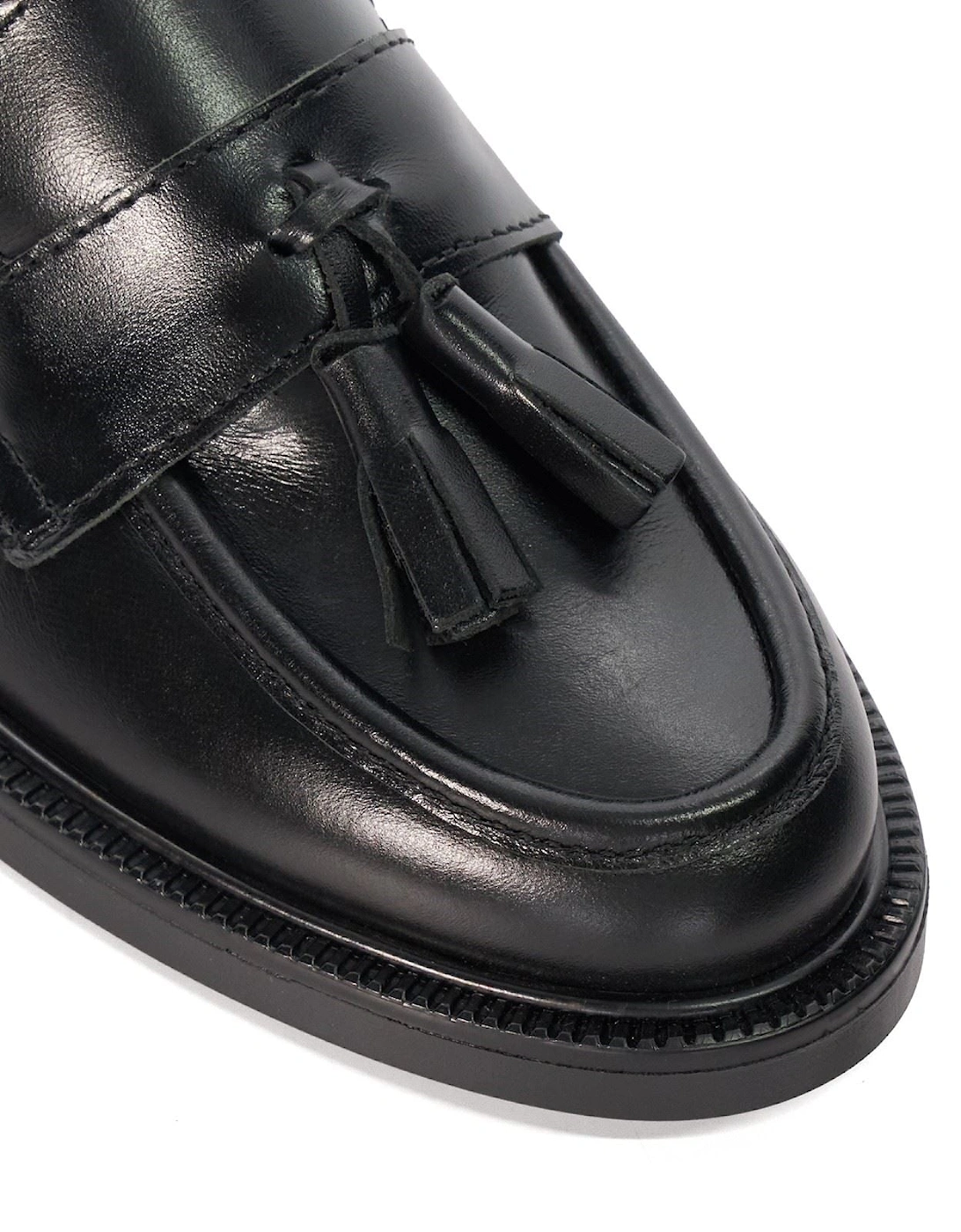 Dune Garda Leather Women's Black Loafers