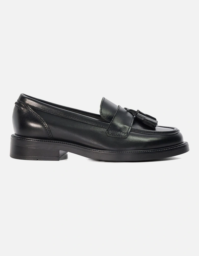 Dune Garda Leather Women's Black Loafers